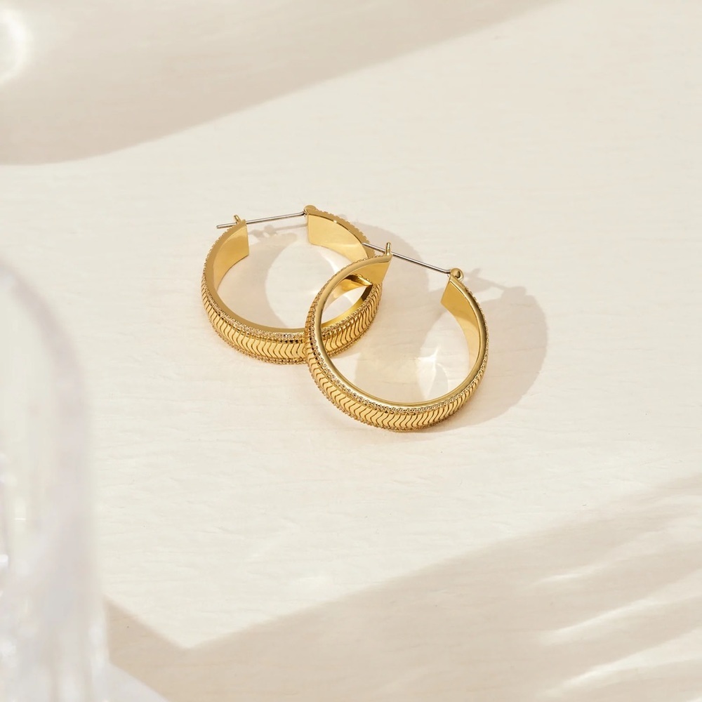 NWT Luv AJ The Wavey Snake Chain Hoops